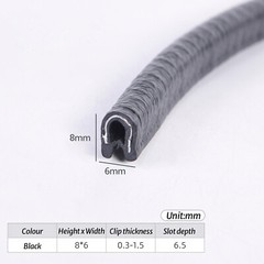 Car Door Edge Guard Moulding Trim Protector Strip Rubber Metal Seal 5 Colours