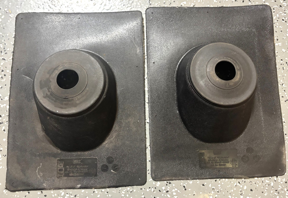 Lot of 2! Oatey All Flash Roof Flashings! 1 1/2″ 2″ 3″ No Caulk 15″ X 11″ 94151