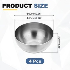 4Pcs 304 Stainless Steel Hollow Half Ball, 58mm(2.28″) Dia. Hollow Cap Balls