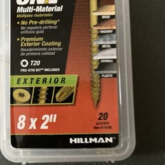 Power Pro One Exterior Screws, Flat Head, 8”x 2, # 116790, 20 pcs