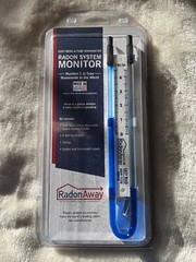 Radon System Monitor Easy-To-Read U-Tube Manometer W/ Tubing & 2 Self-Tap Screws
