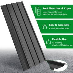 12 PCS Roof Panels Galvanized Steel Hardware Metal Roofing Sheets Wall Panels