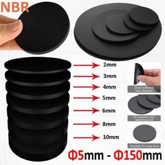 Round Rubber Pads Disc Sheet Gasket Thick 1/1.5/2/3/4/5/6/8/10mm Dia 5mm – 150mm