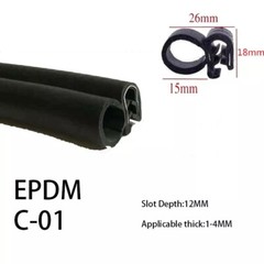EPDM Rubber U-Shape Edge Trim Sealing Strip Car Door Guard Seal Edging Protector