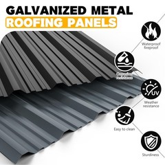 10 Pcs Galvanized Roof Panels Corrugated Grey 45×17.7