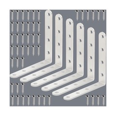 6PCS White L Bracket Heavy Duty Corner Brace – 5×5 inch Stainle… USA FAST SHIP