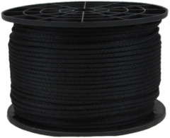 1/8 Inch Black Dacron Polyester Cord – 500 Foot Spool | Solid Braid – Industrial