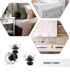 Ravinte 3 Pack Crystal Drawer Knobs – Glass Cabinet Knobs, Diamond Black