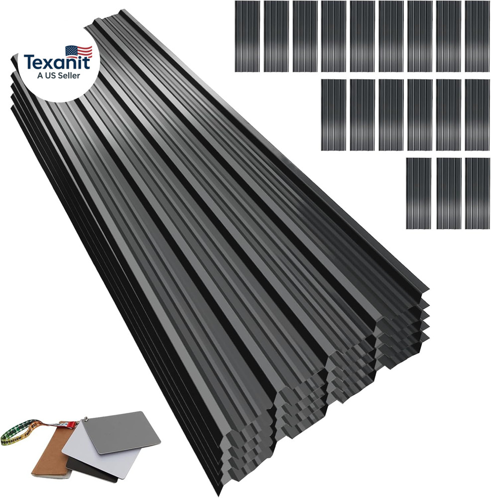 Metal Roofing Panels, L45.2×W17.72 Inch Corrugated Galvanized Steel Metal Roof P