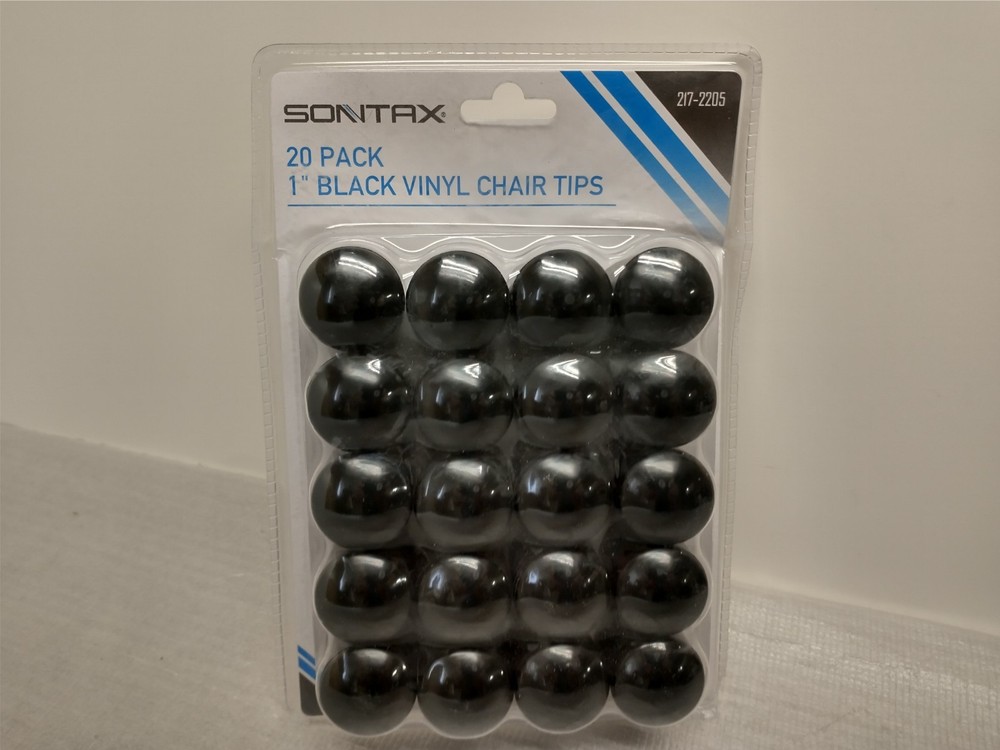 Sontax 1” Black Vinyl Chair Tips 20pk Tables Chairs Bar Stools Floor Protection