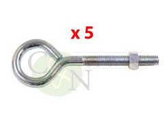 Eye Bolts 3/8″ x 5″ Zinc Plated Steel Pack of 5