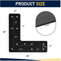 Black L Truss Brackets – Heavy Duty Steel – 4 Count