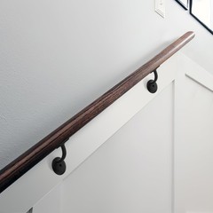 5 PCS Matte Black Hand Rail Bracket Heavy Duty Stairway Support Hardware