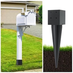 Ground Spike 4×4 Metal Fence Post Anchor Heavy Duty 16 Inch Black For Deck