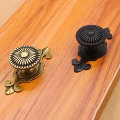 Kelier Antique Brass Cabinet Knobs, [6 Pack] Vintage 6 Pieces, Gold-Backplate