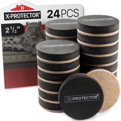 X-Protector Felt Furniture Hardwood Floors 24 Pcs 2 1/2 Inch Furniture Duty