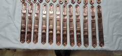 25 FITRITE 3″JR COPPER GUTTER DOWNSPOUT STRAP VNTG UNUSED 14 3/8″ Great Price!