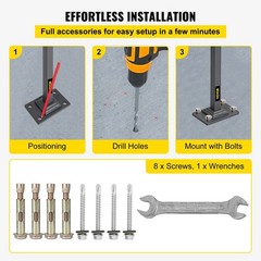 Handrails for Outdoor Steps, Fit 1 or 2 Steps Outdoor Stair Railing, Single Post