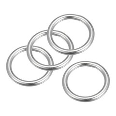 4pcs 316 Stainless Steel Round Ring Welded O-Rings 25mm(0.98″) ID 4mm Thick