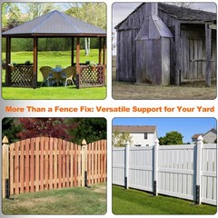 CHICAURA [2-Pack] Fence Post Repair Kit Heavy Duty, One-Piece Steel Stakes fo…