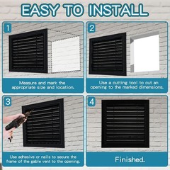 2 Pcs 18X18″ Gable Vent Aluminum Alloy Wall Vents Shed Attic Vent with Screen