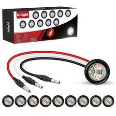 Nilight 3/4″ Dual Color Marker Light 10PCS Red to White Brake Auxiliary Side Mar