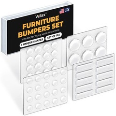 Vellax 104 Clear Cabinet Bumper Silicone Buffer Set 4 Shapes For Doors