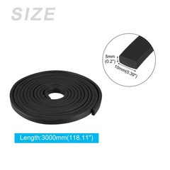 Solid Rubber Strips (118.11″L x 0.39″W x 0.2″T) 1Pcs, Rubber Neoprene Sheet Roll