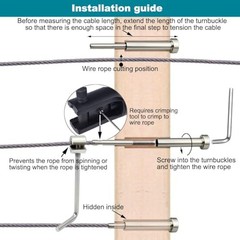 Marine Grade Cable Railing Kit 1/8in 30 Turnbuckles