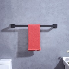 Lanc 2 Pack Bath Towel Bars Matte Black 24-Inch Bathroom Towel Rail Square