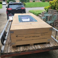 20′ x 30′ 2-Sided METAL GARAGE: CREME COLOR; DIY INSTRUCTIONS INCLUDED IN BOX.