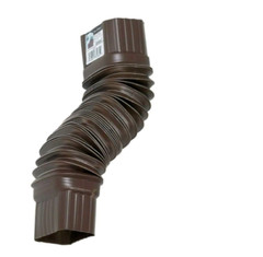 Flex-Elbow 2 in. x 3 in. Easily Expands Bends Brown Vinyl Downspout Elbow Divert