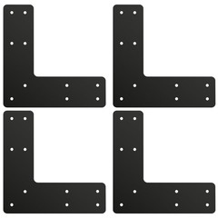 Aoklit 4 Pcs Black Alloy Steel Post To Beam L Shape Connector 1010 Inch Powder