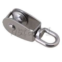 M25 Stainless Steel Swivel Snatch Fixed Single Pulley Blocks Set of 12 Silver