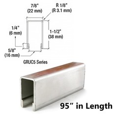Stainless Steel 316 Grade U-Channel Cap Rail to 1/2″ or 5/8″ Glass Thickness
