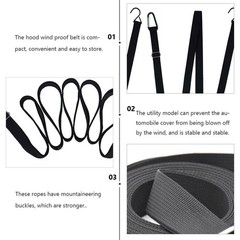 2 Pcs 4.4m Car Cover Straps Wind Protector Elastic Adjustable Rope Protect Rope