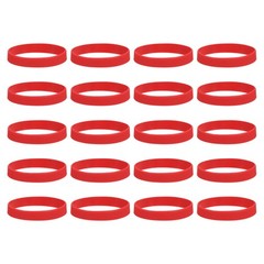 20Pcs Silicone Rubber Bands Non-slip 4 Inch Flat for Books, Red