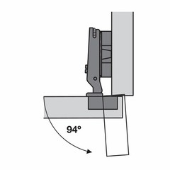Hafele Salice 94° Mini Hinge Half Overlay Slide On – 1 Pair