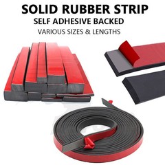 Self Adhesive Backed Solid Rubber Strip Roll Tape Sticky Seal Pads Various Sizes