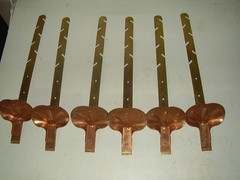 Lot Of 6 – (NEW?) Heavy Duty 17” Copper & Brass Snow Guards Slate Roof