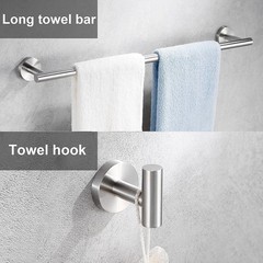 Kwanicas 6 Pieces Brushed Nickel Bathroom Hardware Accessories Set Sus304