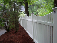 4X8 PVC VINYL LOUISVILLE VICTORIAN PICKET SCALLOP TOP FENCE PANEL w/POST & CAP