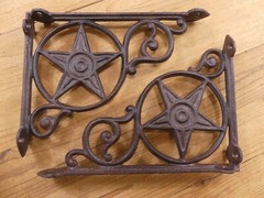 8 Cast Iron Star Brackets Garden Braces Shelf Bracket RUSTIC Corbels Mantle