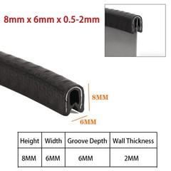 U-Shaped Rubber Sealing Strip Car Door Edge Guard Protector Edging Trim Seals