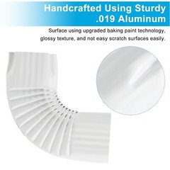 Downspout Gutter Elbows 2″x3″, Angle of 90 Degrees, Low Gloss White（Style