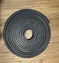 Solid Rectangle Rubber Seal Strip 15mm x 10mm 5 Meters Length Black