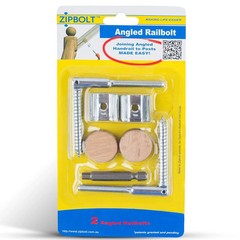 Zipbolt 11.560 Angled Railbolt — Staircase Handrail 1 Pack, Metallic
