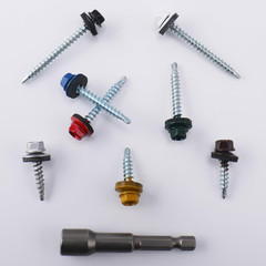 300Pcs #10 X 1 Red Hex Head Self-Drilling Metal Roofing Screws, EPDM Washer, Col