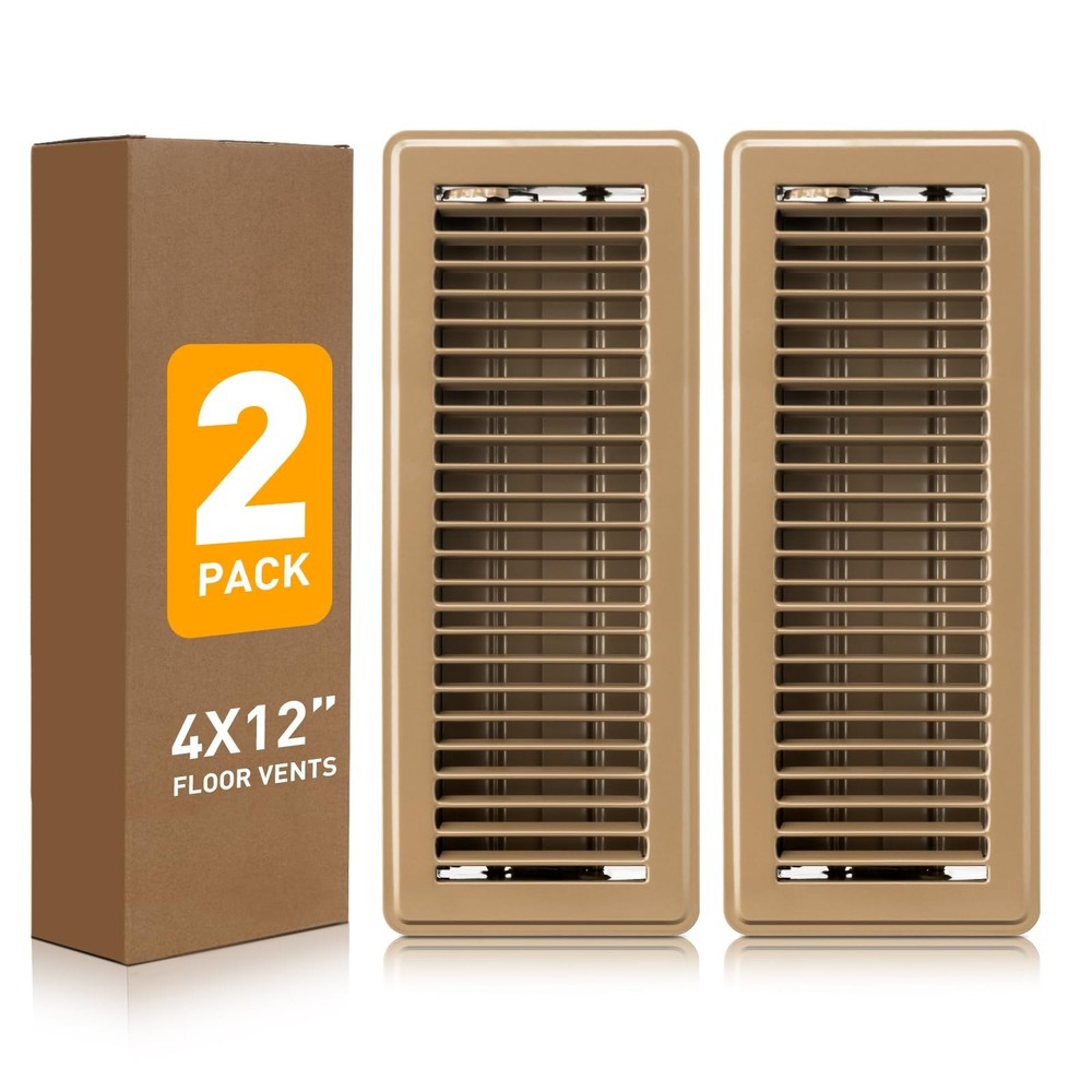 Floor Register 4×12, Heavy Duty Steel Walkable Floor Vent Covers, Air Vent Co…