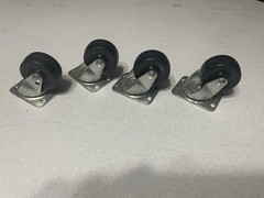 4 – Shepherd Hardware 9477 Rubber Wheel Swivel Plate Caster Black, 2″, 90# Load